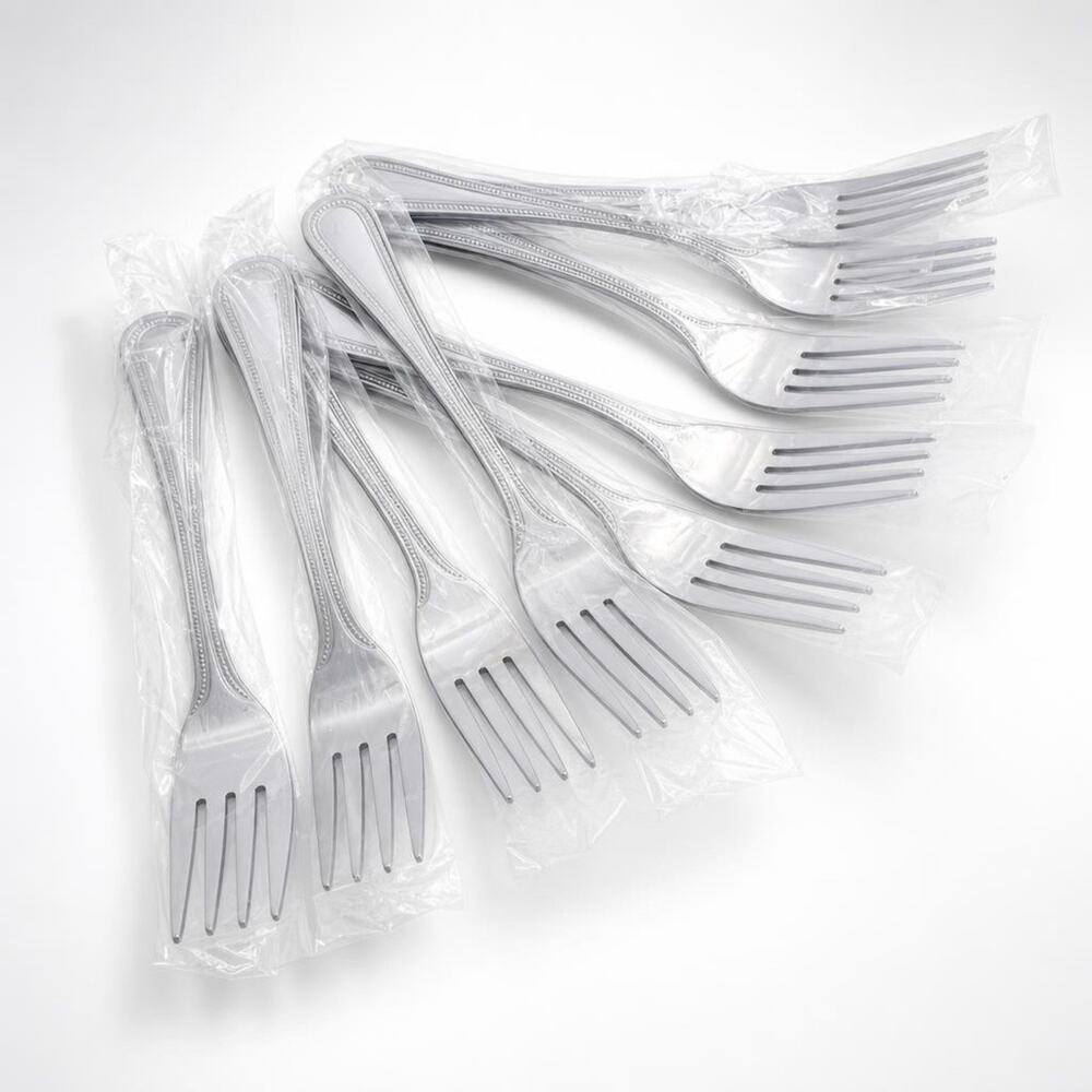 VINTAGE Unbranded STAINLESS Steel SALAD Numbers FORKS INSILVERWARE 9 Pieces Lot